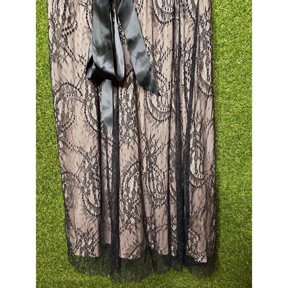 Lane Bryant Black Lace Overlay Fit and Flare Belted Midi Dress 22W - Picture 5 of 9